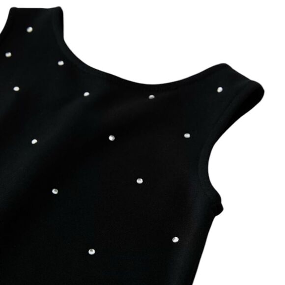 ZARA Kids | Black | PONTE DI ROMA KNIT DRESS WITH RHINESTONES - Picture 4 of 8